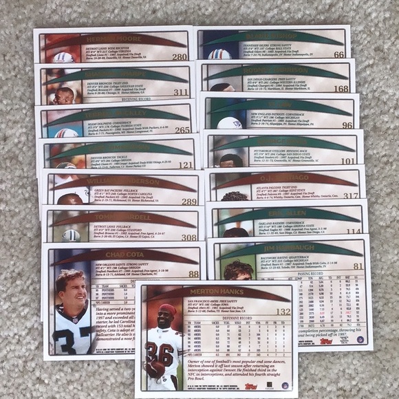 Vintage 1998 Tops NFL Trading Cards, Lot of 16 Cards - Picture 4 of 8